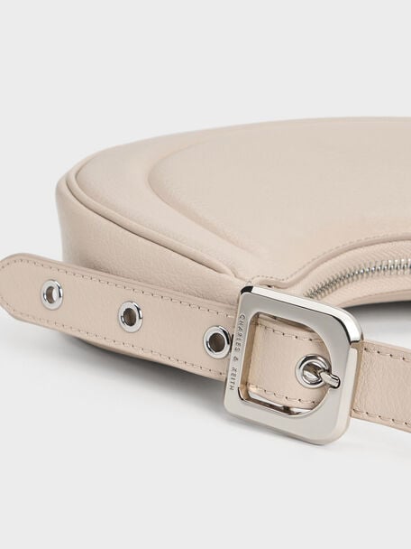 Petra Curved Shoulder Bag, Oat, hi-res