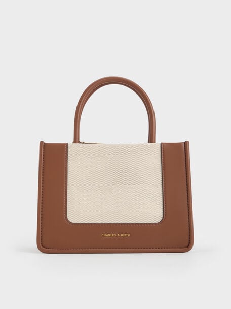 Mini Daylla Canvas Tote Bag, Tan, hi-res