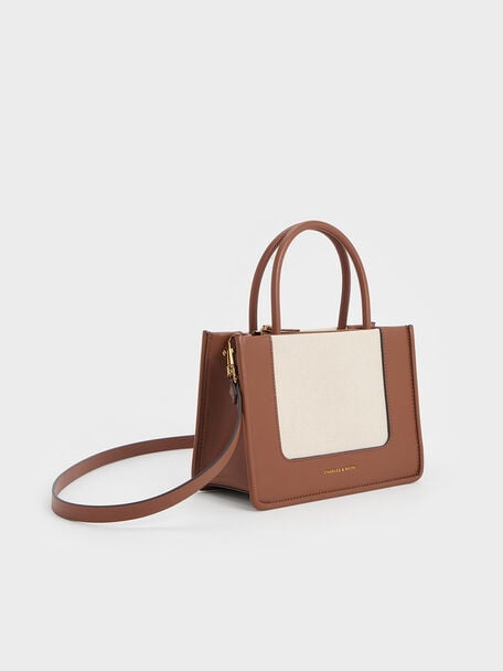 Mini Daylla Canvas Tote Bag, Tan, hi-res