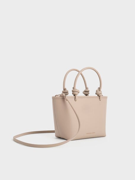 Sabine Knotted-Handle Tote Bag, Taupe, hi-res